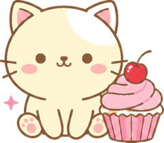 Icon Ref Cat Cupcake Icon Bright Kawaii Label Art V1 1024